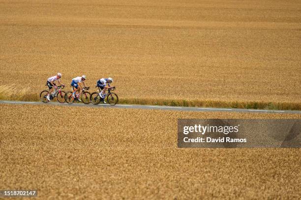 Neilson Powless of The United States and Team EF Education-EasyPost - Polka Dot Mountain Jersey, Edvald Boasson-Hagen of Norway and Team...