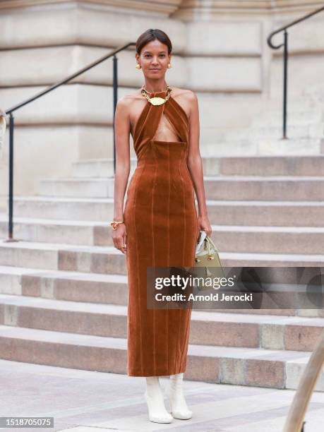 Liya Kebede attends the Schiaparelli Haute couture Fall/Winter 2023/2024 show as part of Paris Fashion Week on July 03, 2023 in Paris, France.