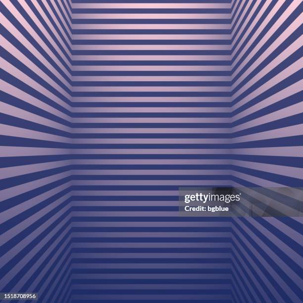 abstract striped background and purple gradient - trendy 3d background - dark empty room stock illustrations