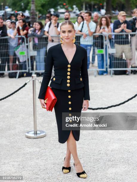 Valentina Ferragni attends the Schiaparelli Haute couture Fall/Winter 2023/2024 show as part of Paris Fashion Week on July 03, 2023 in Paris, France.