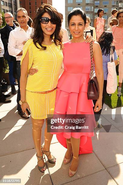 Mrinalini Kumari and guest attend the Renzo + Kai Spring 2013 fashion show presentation during Mercedes-Benz Fashion Week at Empire Hotel on...