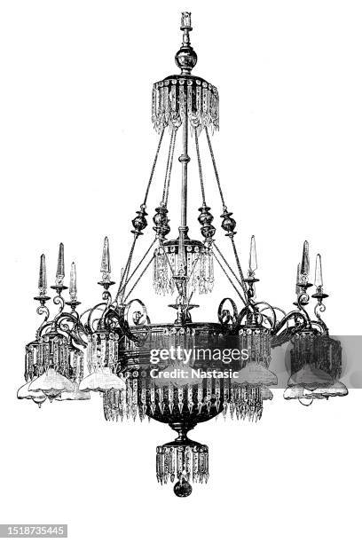 kronleuchter für glühlampen - kronleuchter stock-grafiken, -clipart, -cartoons und -symbole