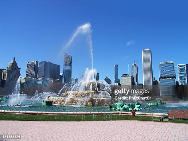 buckingham fountain - michiganmeer stockfoto's en -beelden