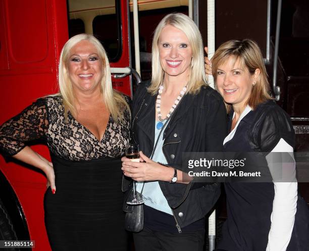 Guest performers Vanessa Feltz, Anneka Rice and Penny Smith attend an after party celebrating the Mamma Mia! Gala Performance in support of BBC...