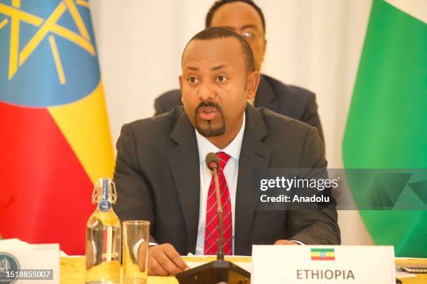 Ethiopian Prime Minister Abiy Ahmed Ali attends an Intergovernmental Authority on Development meeting for the resolution of the crisis in Sudan in...