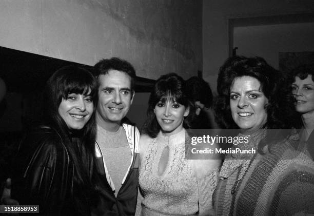 Eva Brandstein with Richard Kline, Sandy Molloy and Sue Shafter at the opening night party for How I Got That Story in Hollywood, California on March...