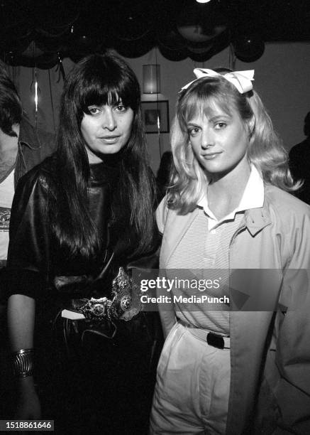 Eve Brandstein and Lisa Blount at the opening night party for How I Got That Story in Hollywood, California on March 12, 1983
