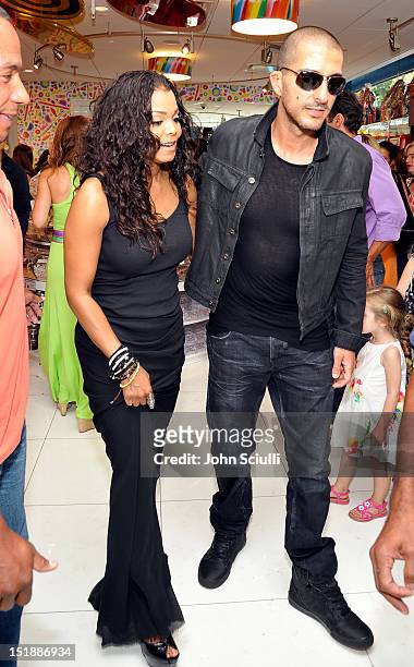 Janet Jackson and Wissam Al Mana attend the Dylan's Candy Bar Los Angeles Opening at Original Farmers Market on September 8, 2012 in Los Angeles,...