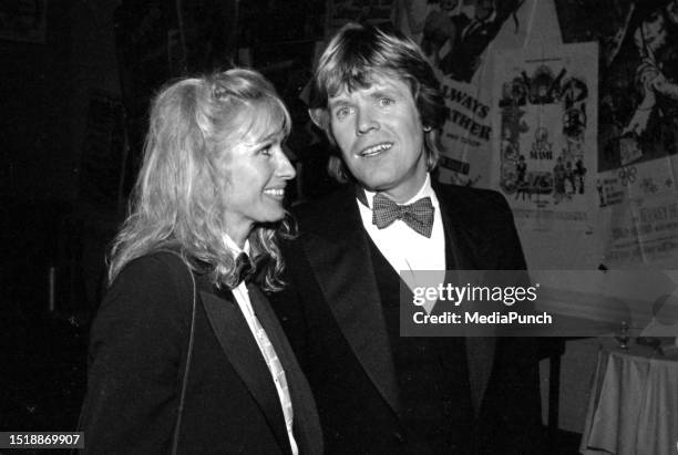 Peter Noone and Mireille Strasser Noone at the 42nd Street opening night Nostalgia after party at the Beverly Hilton Hotel February 10, 1984 in...