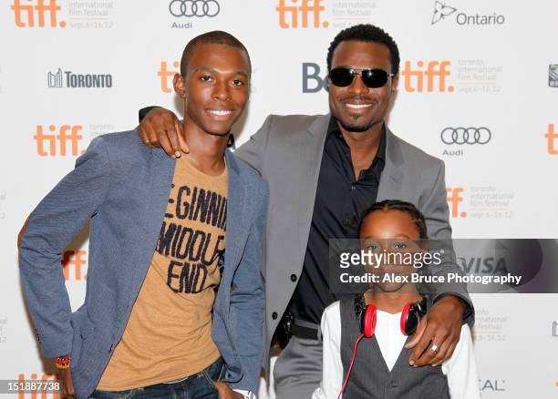 Actor Lyriq Bent and family attend the "Home Again" premiere during the 2012 Toronto International Film Festival at the Cineplex Odeon Yonge & Dundas...
