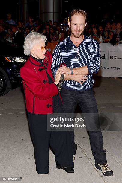 Marilyn Monroe childhood friend Amy Greene and actor Ben Foster attend "Love, Marilyn" premiere during the 2012 Toronto International Film Festival...