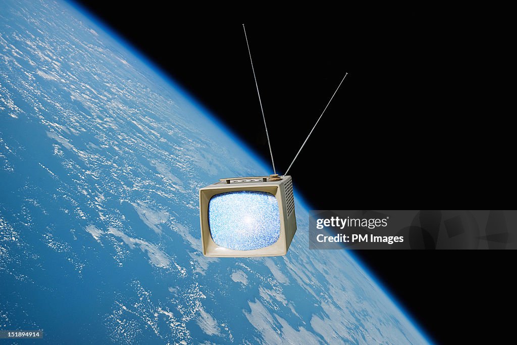 Old Television Set In Space