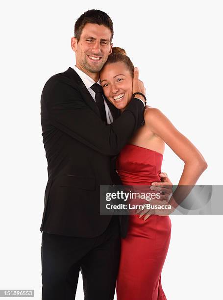 Novak Djokovic and Jelena Ristic attend The Novak Djokovic Foundation's inaugural dinner at Capitale on September 12, 2012 in New York City.