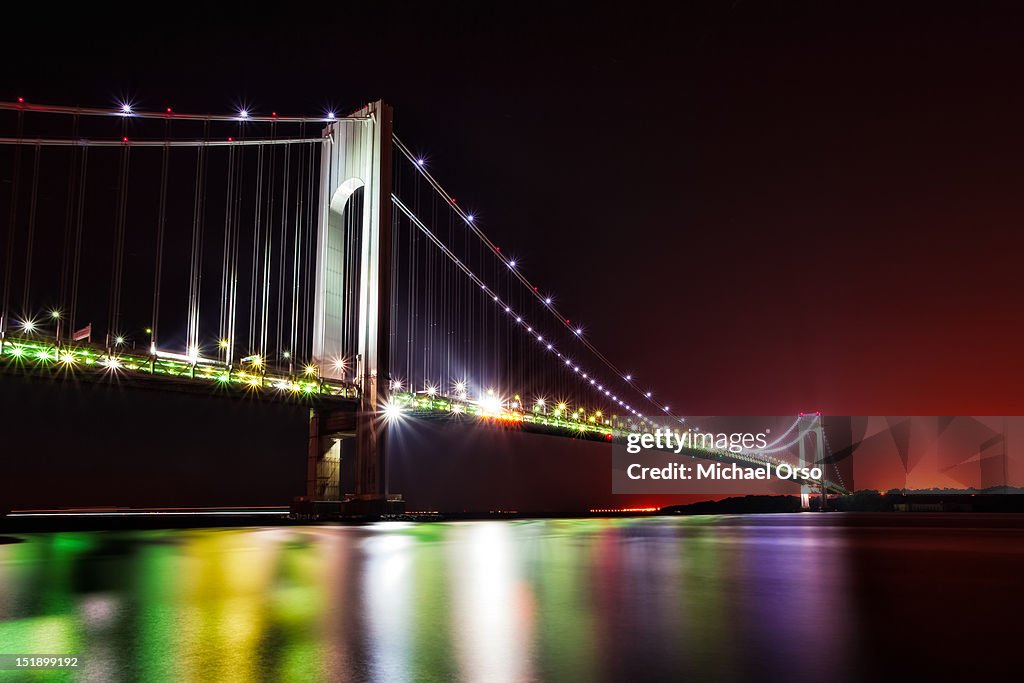 Verrazano Bridge at night