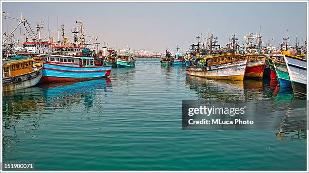 vizag fishing harbor - visakhapatnam stock pictures, royalty-free photos & images