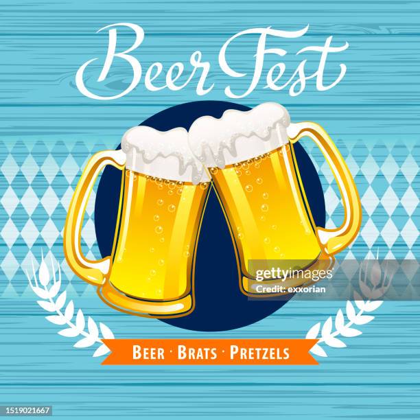 beer festival celebration event 06 - beer stein stock illustrations