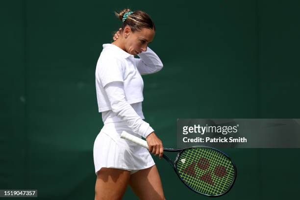Ana Bogdan of Romania reacts against Alycia Parks of United States in the Women's Singles second round match during day four of The Championships...