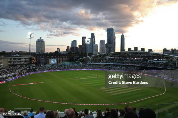 General view during the Women's Ashes 2nd Vitality IT20 match between England and Australia at The Kia Oval on July 05, 2023 in London, England.