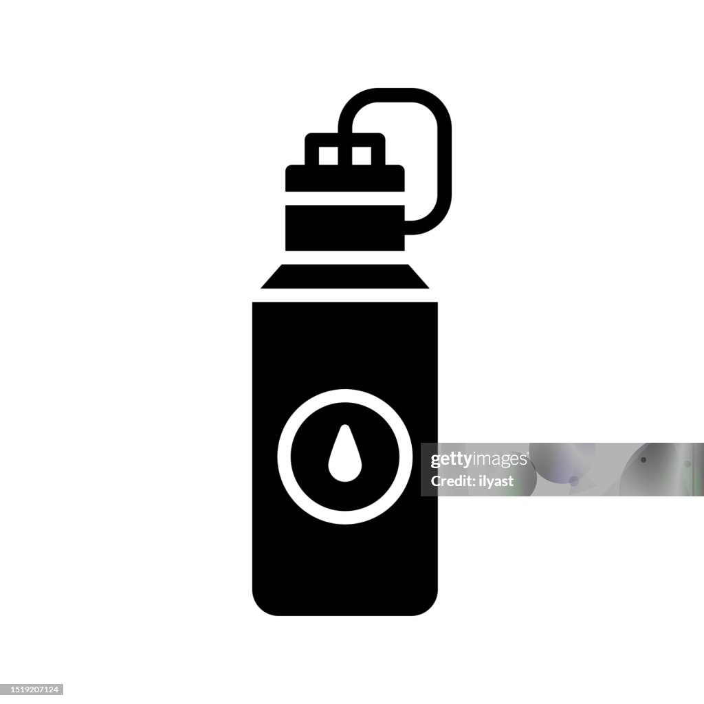 Thermos Flask Black Line & Fill Vector Icon