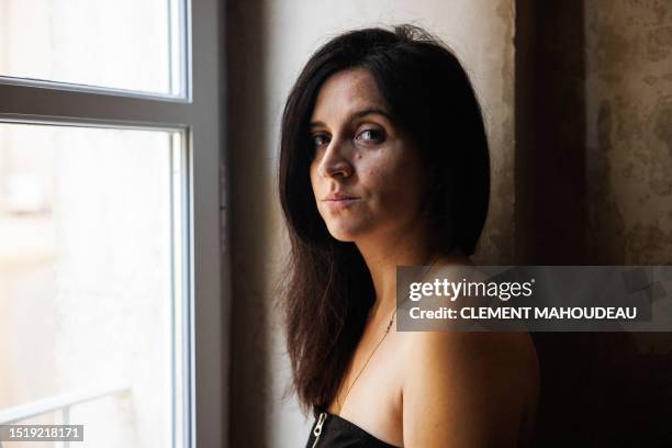 Brazilian performer Carolina Bianchi poses during the Avignon International Theatre Festival in Avignon, southern France, on July 10, 2023. Brazilian...