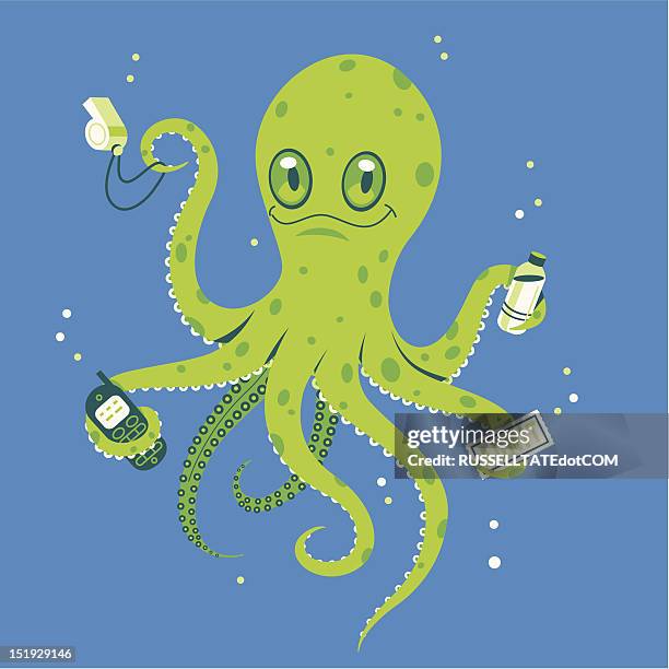 party monster - octopus stock illustrations