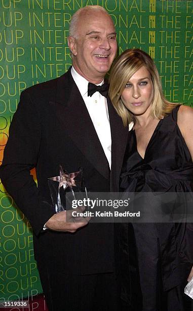 Shoe designer Manolo Blahnik poses with actress Sarah Jessica Parker during the Fashion Group International Presents The 19th Annual Night Of Stars...