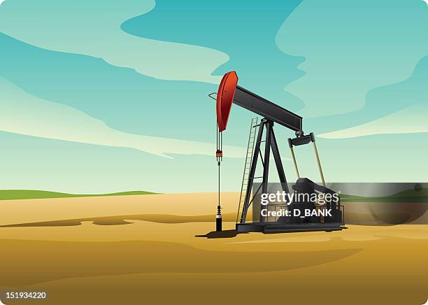 illustrazioni stock, clip art, cartoni animati e icone di tendenza di pompa dell'olio - pompa di estrazione petrolifera