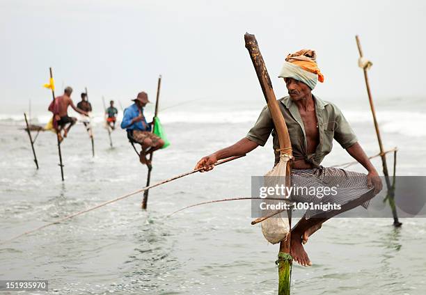 fishermen in sri lanka - sri lankan culture stock pictures, royalty-free photos & images