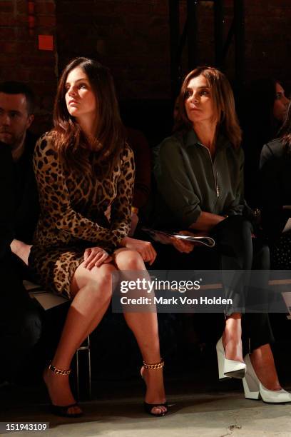 Julia Roitfeld and Editor in Chief of CR Fashion-Book Carine Roitfeld attend Proenza Schouler Spring 2013 fashion show at 5 Beekman on September 12,...