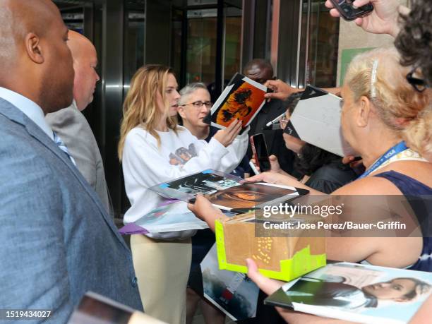 Rebecca Ferguson is seen outside the 'CBS Morning' show on July 10, 2023 in New York City.