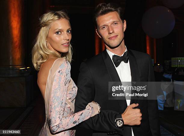 Models Anja Rubik and Sasha Knezevic attend The Novak Djokovic Foundation's inaugural dinner at Capitale on September 12, 2012 in New York City.