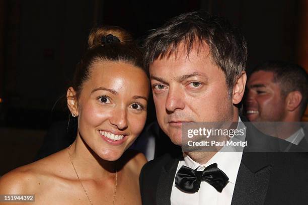 Jelena Ristic and Mo Stojnovic attend The Novak Djokovic Foundation's inaugural dinner at Capitale on September 12, 2012 in New York City.