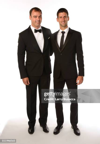 Milutin Gatsby and Novak Djokovic attend The Novak Djokovic Foundation's inaugural dinner at Capitale on September 12, 2012 in New York City.