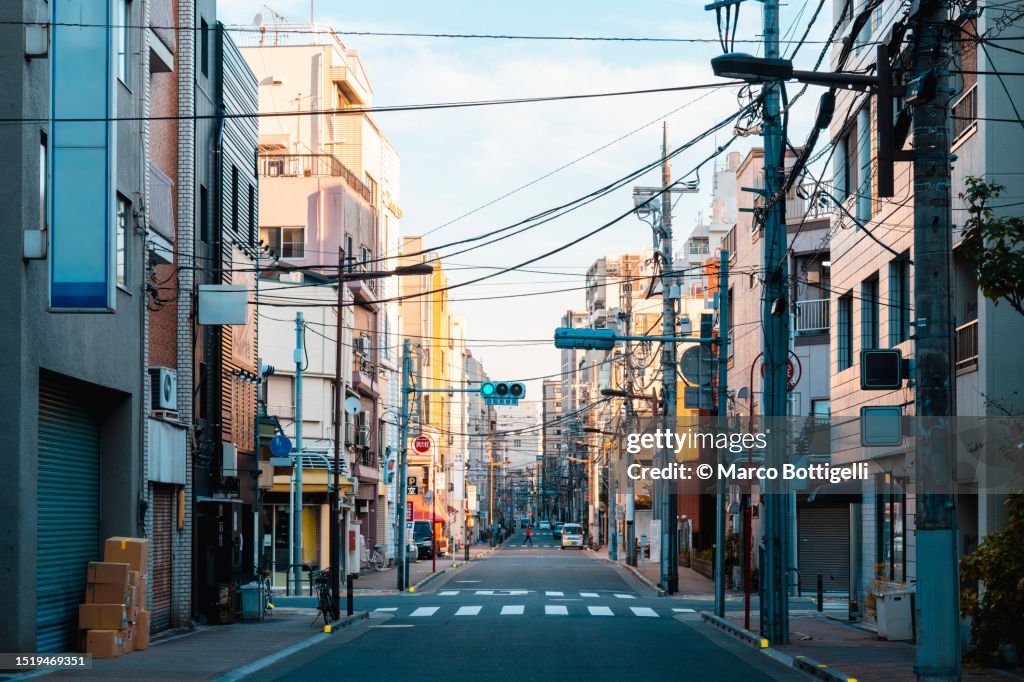 Urban road in Asakusa, Tokyo