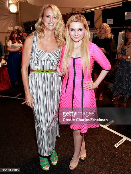 Designer Nanette Lepore and actress Abigail Breslin attend the Nanette Lepore Spring 2013 Mercedes-Benz Fashion Week Show at The Stage Lincoln Center...