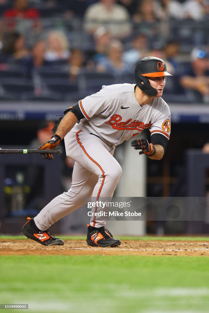 Cowser Colton Cowser of the Baltimore Orioles in action during his MLB debut ...