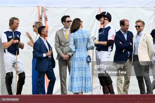 Frankie Dettori shares a moment with Catherine, Princess of Wales and Prince William, Prince of Wales at the Out-Sourcing Inc. Royal Charity Polo Cup...