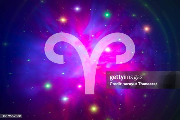 aries symbol on a colorful background light - taurus symbol 個照片及圖片檔