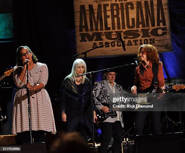 Recording Artists Brittany Howard of Alabama Shakes, Emmylou Harris, Buddy Miller and Bonnie Raitt perform at the 11th. Annual Americana Honors &...