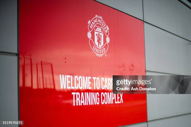 General view of Carrington Training Complex as Manchester United players arrive for pre-season training at Carrington Training Ground on July 06,...