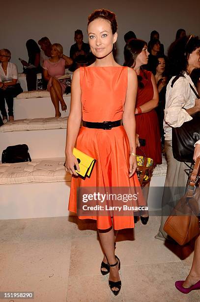 Actress Olivia Wilde attends the Ralph Lauren Spring 2013 fashion show during Mercedes-Benz Fashion Week on September 13, 2012 in New York City.