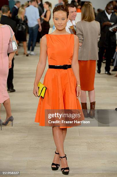 Actress Olivia Wilde attends the Ralph Lauren Spring 2013 fashion show during Mercedes-Benz Fashion Week on September 13, 2012 in New York City.