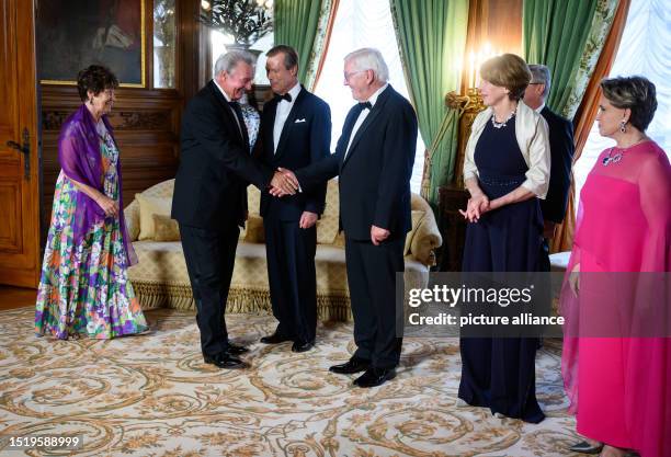July 2023, Luxembourg, Luxemburg: Jean Asselborn , Foreign Minister of Luxembourg, and his wife Sylvie Asselborn-Huber arrive for a banquet in honor...