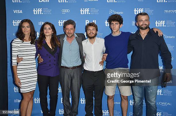 Actress Saadet Aksoy, actress Penélope Cruz, director Sergio Castellitto, actor Emile Hirsch, actor Pietro Castellitto and actor Adnan Haskovic...