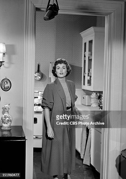 The Case of the Crimson Kiss" Della Street played by Barbara Hale. Image dated April 24, 1957 .