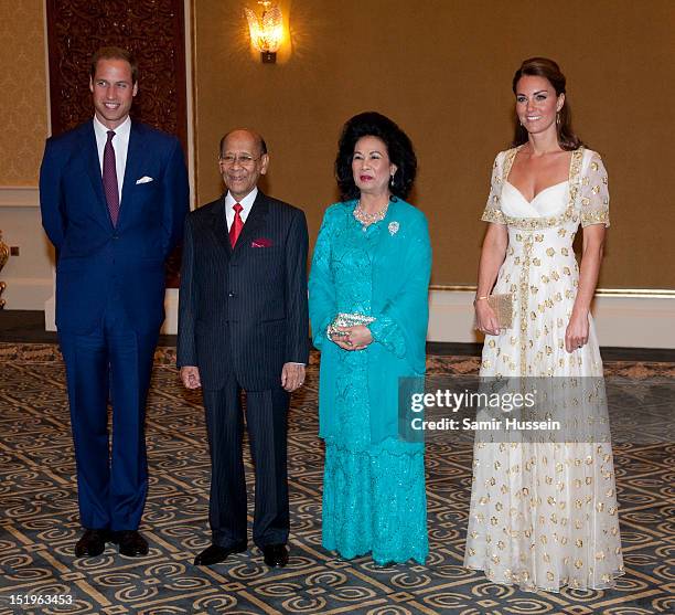 Prince William, Duke of Cambridge, Sultan Abdul Halim Mu'adzam Shah of Kedah the Yang di-Pertuan Agong of Malaysia and his wife Tuanku Haminah binti...