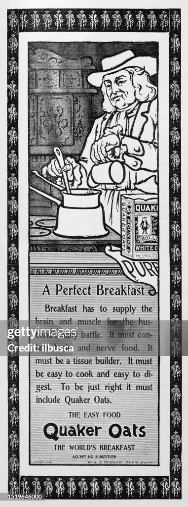 Antique advertisement from British magazine: Quaker Oats