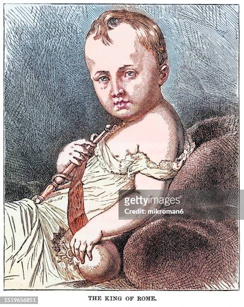 portrait of the napoleon ii as child (napoléon françois joseph charles bonaparte, 20 march 1811 – 22 july 1832) son of emperor napoleon i and marie louise of austria - napoleon francois charles joseph bonaparte stock-fotos und bilder