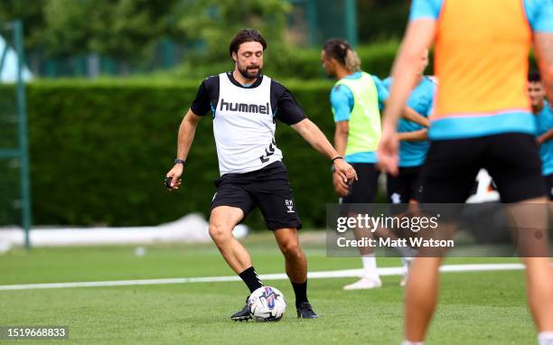 Southampton manager Russell Martin during a Southampton FC pre-season training session at the Staplewood Campus on July 06, 2023 in Southampton,...