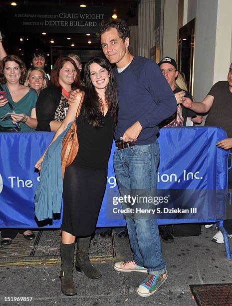 Actress Kate Arrington and actor Michael Shannon attend the "Grace" Broadway Preview Performance Fan Meet And Greet at Cort Theatre on September 13,...